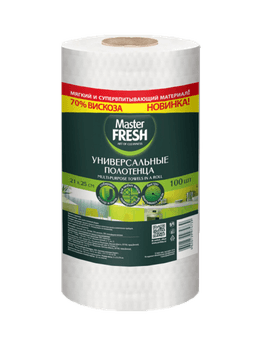 Полотенце вискозное в рулоне 100 листов "Master FRESH" универсальное, 21*25 см, Соты (100 лист.рул)