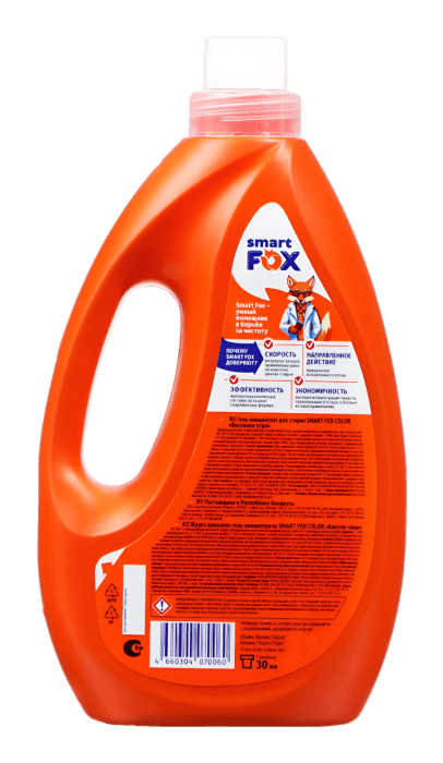 Гель-концентрат для стирки белья 2,04 л SMART FOX, COLOR Горный эдельвейс