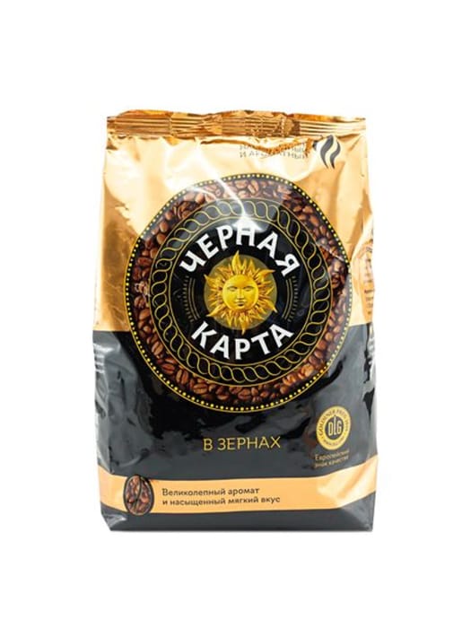 Кофе в зернах 1000 гр "Черная карта" Кофе в зернах 1000 гр "Черная карта"