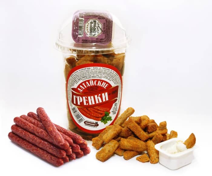 Сухарики Алтайские Гренки 130 гр Стакан, Ржано-пшен вкус охотничьи колбаски Сухарики Алтайские Гренки 130 гр Стакан, Ржано-пшен вкус охотничьи колбаски