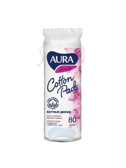 Ватные диски "AURA" (80 шт.упак) Ватные диски "AURA" (80 шт.упак)
