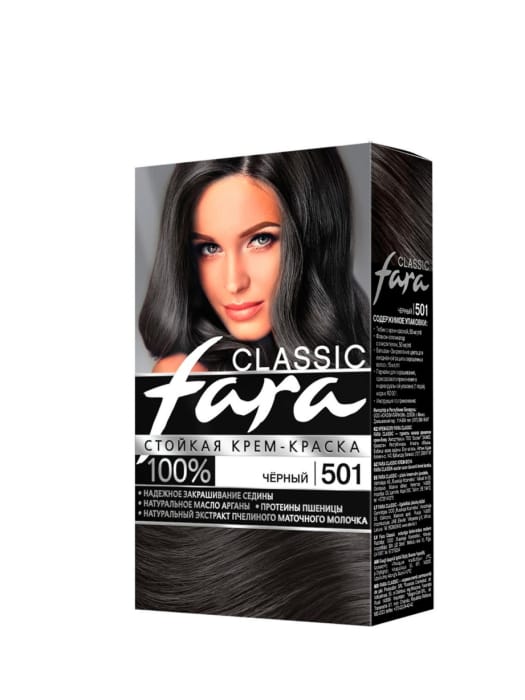Краска для волос FARA Classic, 501 Черный Краска для волос FARA Classic, 501 Черный